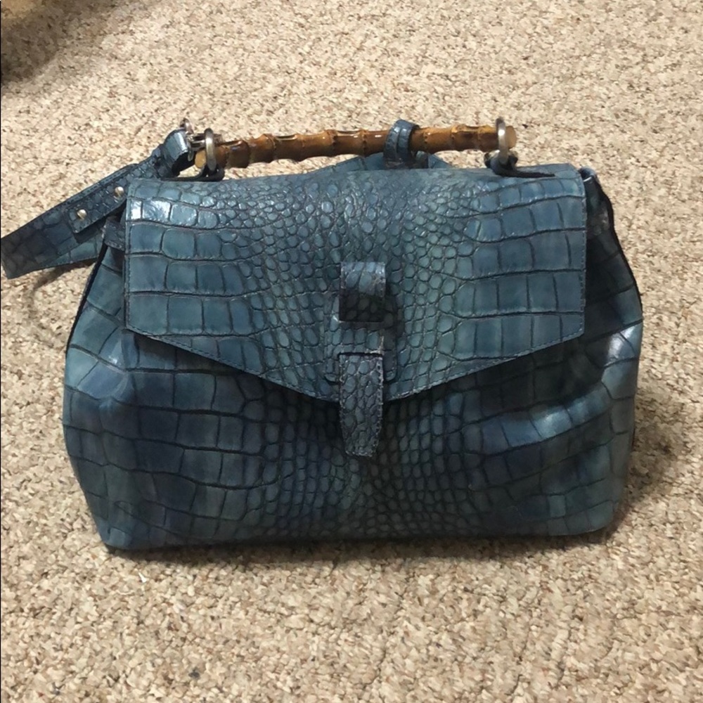 BLUE SNAKESKIN PURSE
